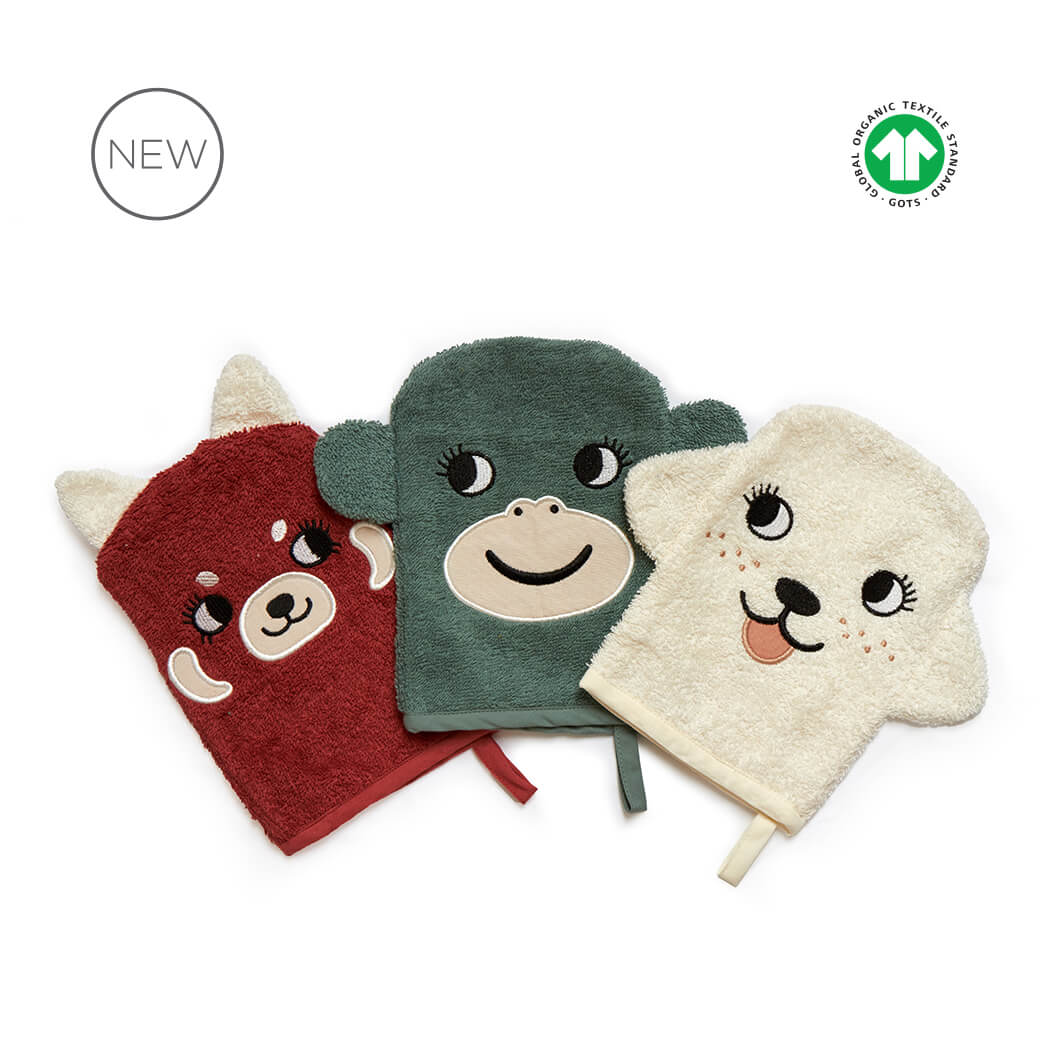 BANDITS WASH GLOVES -  Set of 3